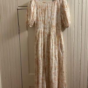 Ivy City Co Cream and Tan Midi Dress